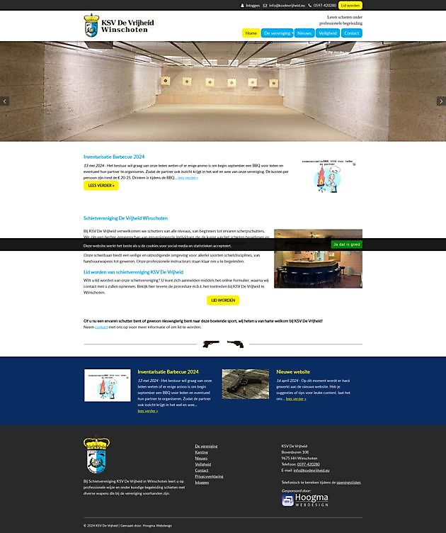 Club de tiro KSV De Vrijheid, Winschoten - Hoogma Webdesign Beerta