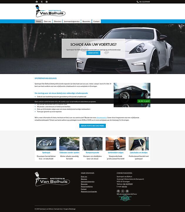 Spot repair Van Bolhuis Groningen Hoogma Webdesign Beerta