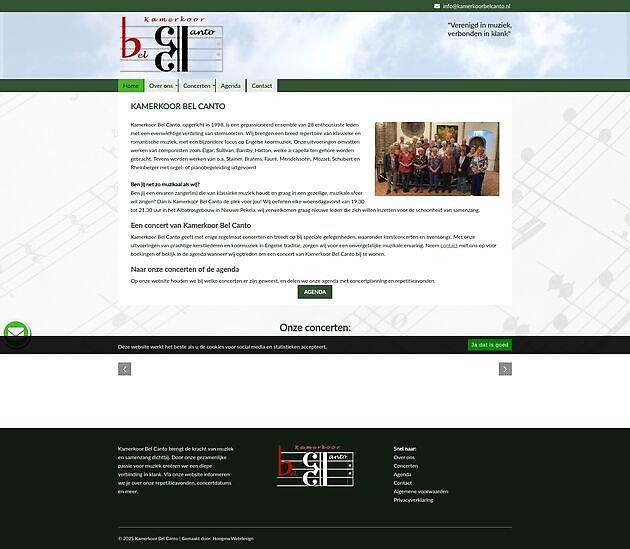 Chamber Choir Belcanto Hoogma Webdesign Beerta